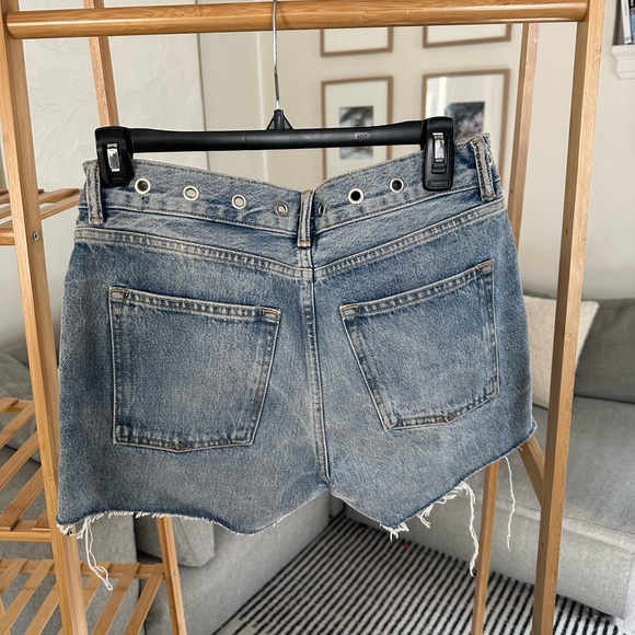 All Saints Everly Eyelet Low-Rise Denim Shorts (light wash) - Picture 8 of 8